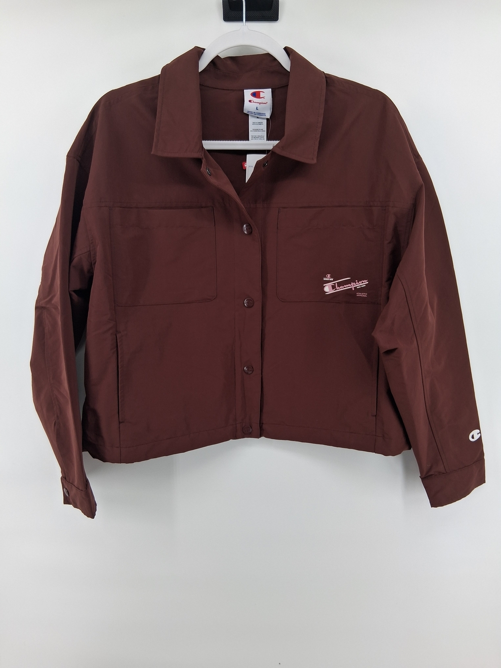 Champion Brown Cropped Jacket with Chest Pockets